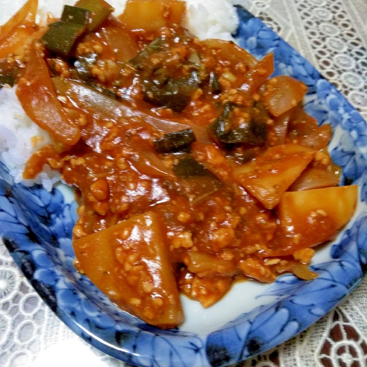 葱の青い部分を使ったカレー